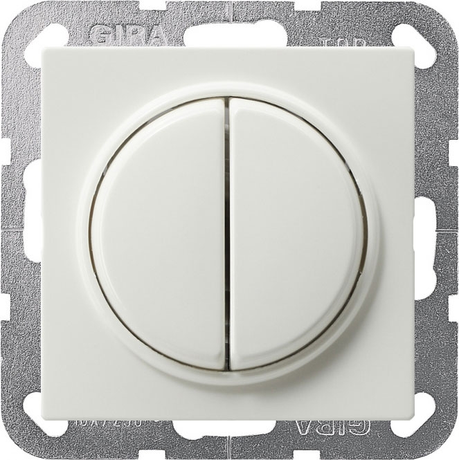 Кнопка звонка двухклавишная (2н.о.) Gira S-Color, на клеммах, белый