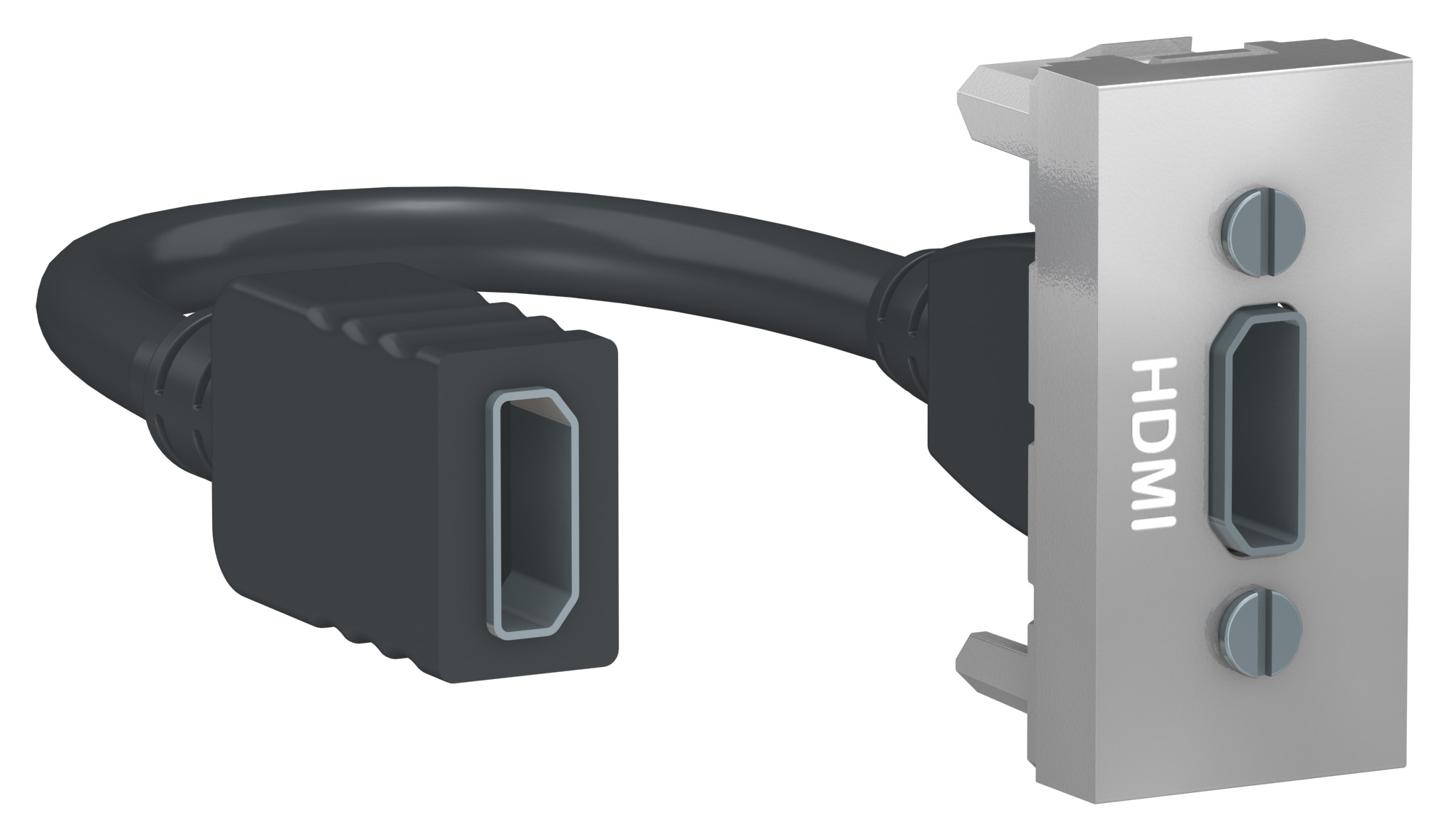 Розетка мультимедийная Audio/video HDMI, с переходником Schneider Electric Unica Modular, алюминий