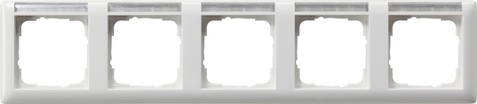 

Gira st.55 глянц. чисто-бел. Рамка 5-я горизонтальная с полем для надписи, Белый