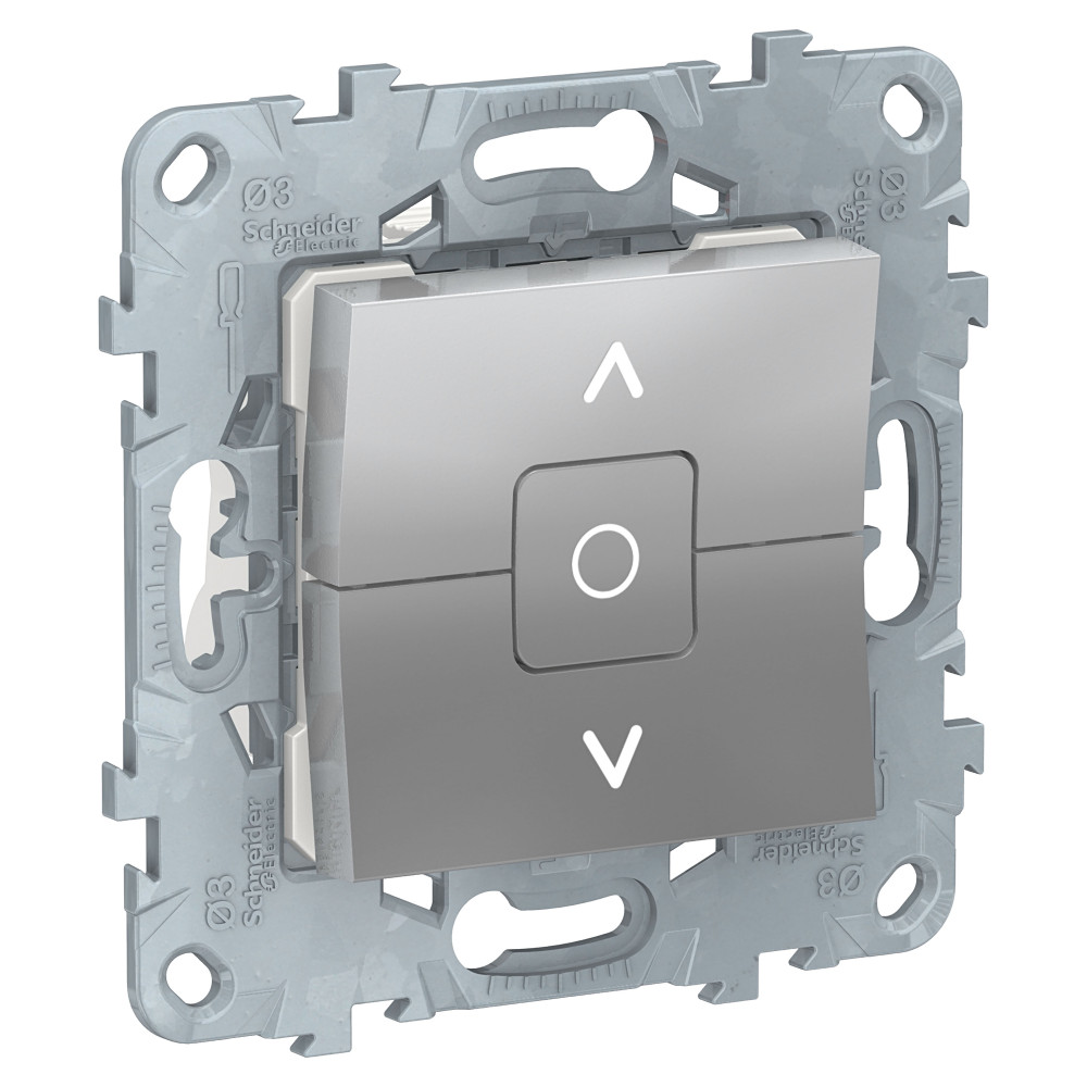 

SE UNICA NEW ВЫКЛЮЧАТЕЛЬ 2-клавишный, для жалюзи, с фиксацией, сх. 4, АЛЮМИНИЙ, Unica New