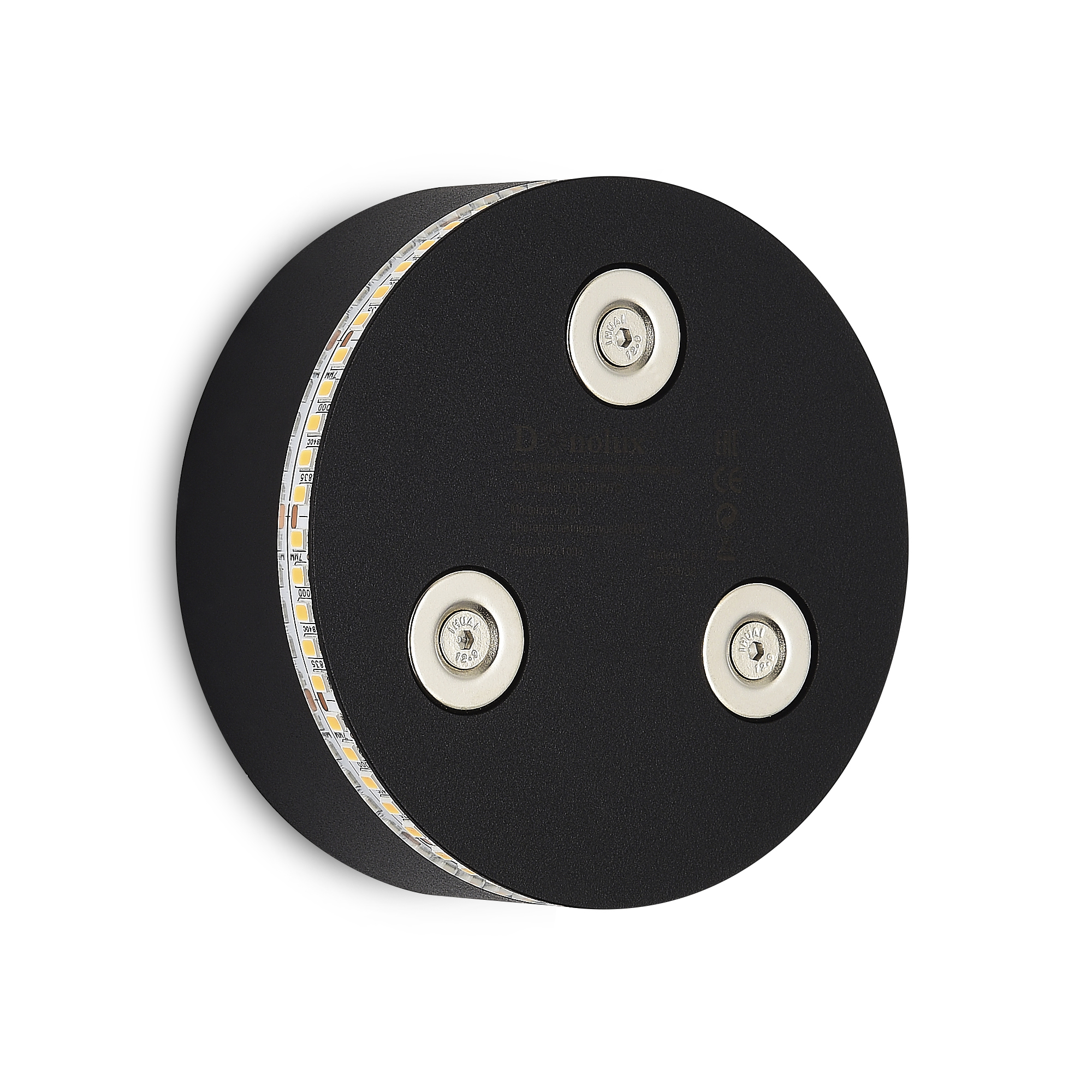 Donolux LED, Grimm, светодиодное магнитное основание, 7Вт, 200Лм, 3000К, 360°, недиммируемый, D99,5*W34мм, IP20, PF>0,5, Ra90, черный, источник пит