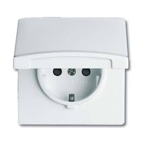 

Abb BJE Розетка SCHUKO, 20 EUGKB-34-101, с крышкой, с защитными шторками, Allwetter44, IP44, альпий, Белый