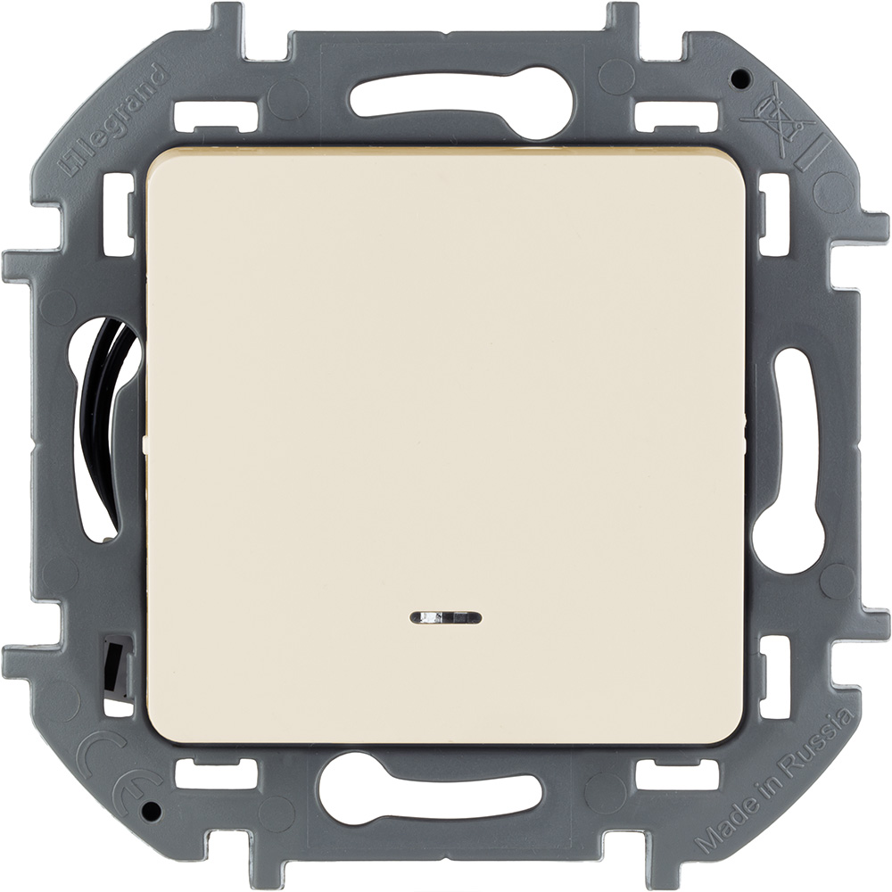 

Выключатель 1-но клавишный с 2-х мест (проходной) с подсветкой Legrand Inspiria для скрытого монтажа,цвет - слоновая кость