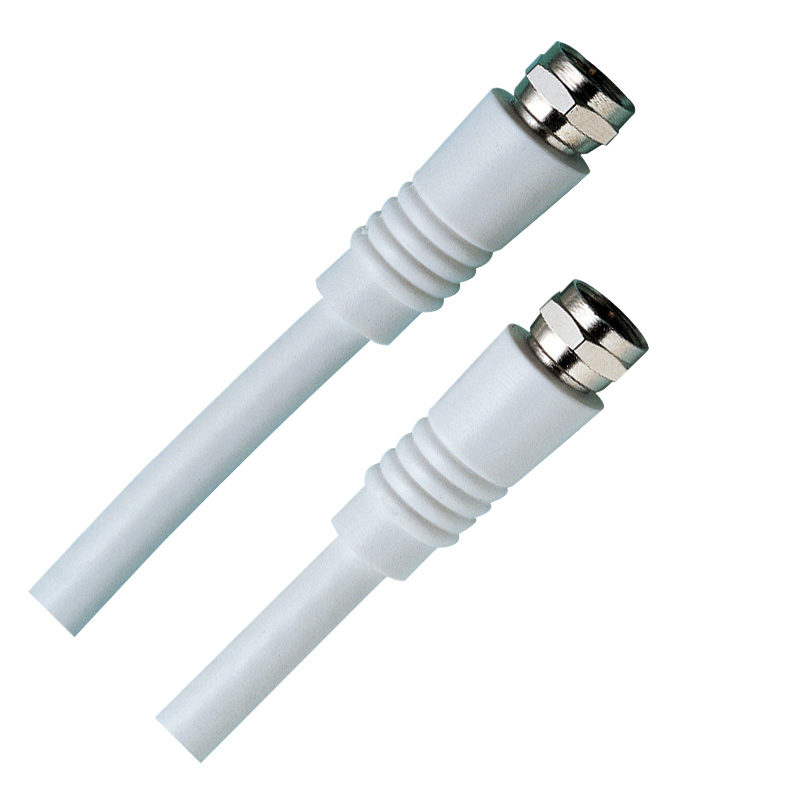 Kopp Коаксиальный соединительный кабель для SAT-ТВ, 1,5м Белый (F-коннектор + F-коннектор)