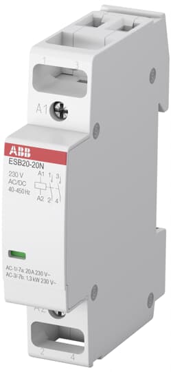 Abb ENT Контактор ESB20-11N-06 модульный 20А АС-1 1НО1НЗ катушка 230В ACDC 2466₽