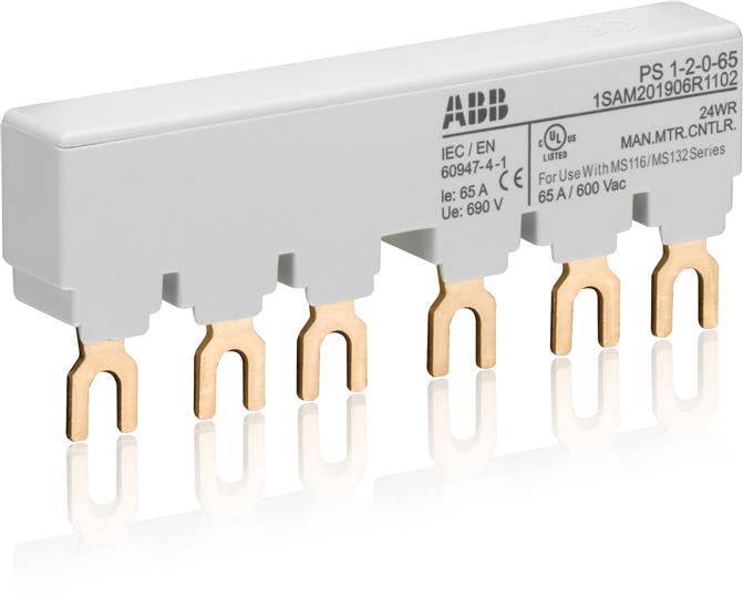 

Abb SST Шинная разводка 3-фазн. PS1-2-0-65 до 65А для 2-х автоматов типа MS116, MS132, MS132-T, MO1