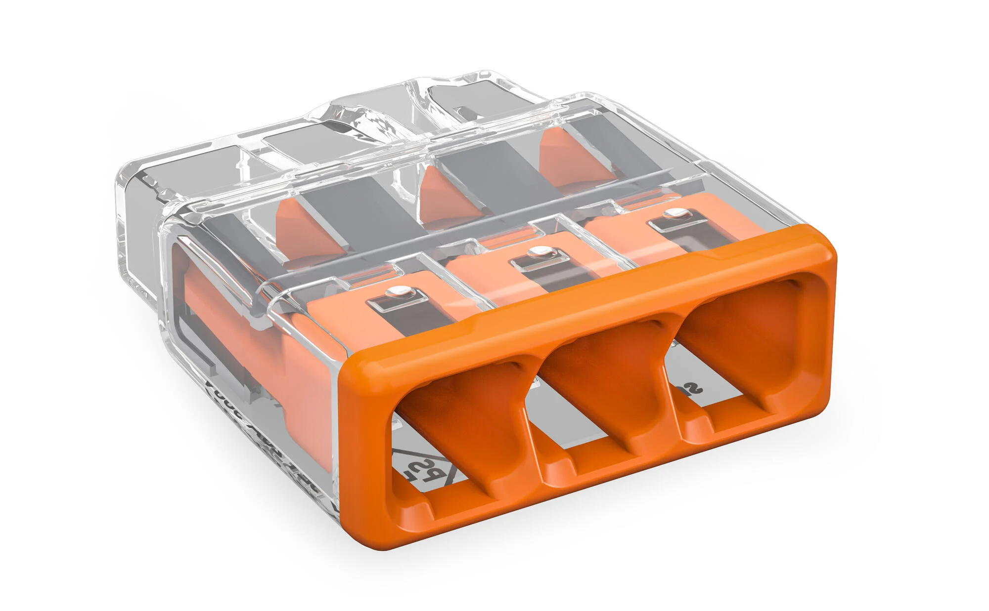 Клеммы Wago 2273-403 на 3 одножильных проводника сечением 05-25 квмм 24А прозрачные без пасты в коробке 100 шт 3000₽