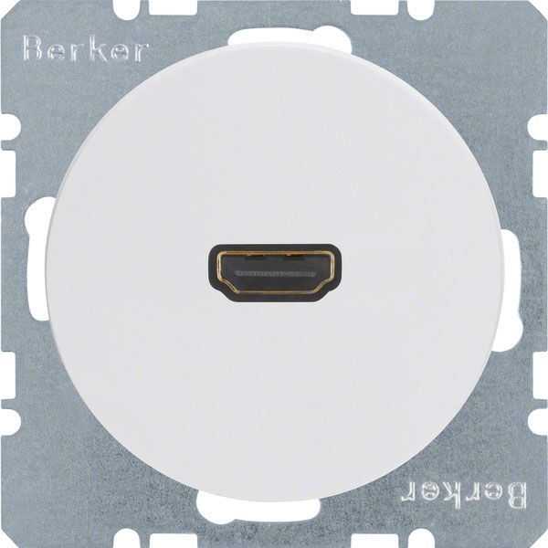 Розетка мультимедийная Audio/video HDMI одиночная Berker R.1; R.3, белый глянцевый