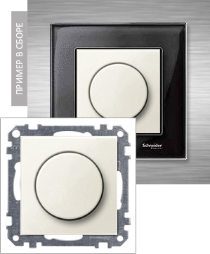 Светорегулятор поворотно-нажимной Merten System M для электронных трансформаторов 12в без нейтрали бежевый 7409₽