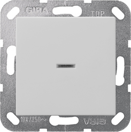 

Кнопка звонка одноклавишная (1н.о.) Gira System 55 с оранжевой подсветкой, на клеммах, серый матовый, System 55