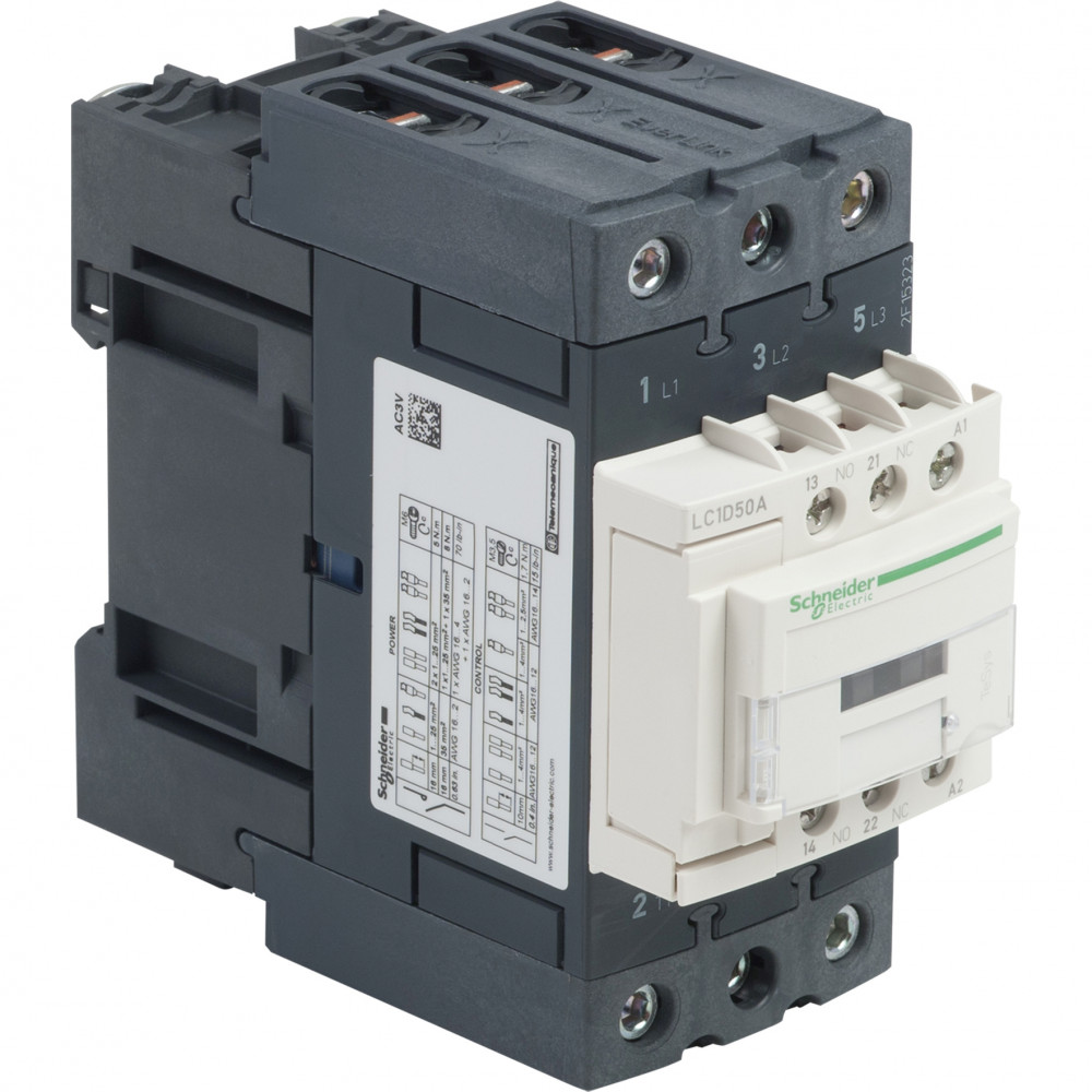 

SE Contactors D 3P КОНТАКТОР EVERLINK AC3 440В 50A КАТУШКА УПР. 480В AC 50/60ГЦ, TeSys