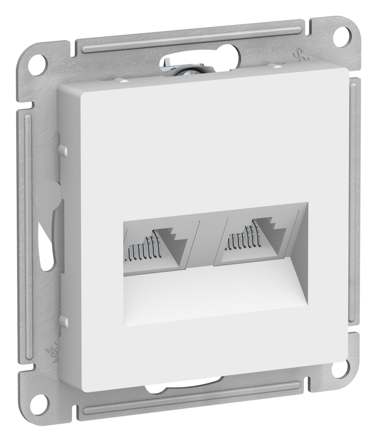 

Розетка компьютерная двойная Schneider Electric Atlas Design UTP RJ45 Cat.5, белый, AtlasDesign