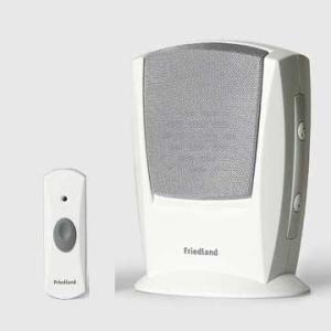 

БЕСПРОВОДНЫЙ Комплект (звонок + кнопка радиусом действия 100m) цвет корпуса бело-серый + белая кнопка, 3 мелодии и регулировка звука