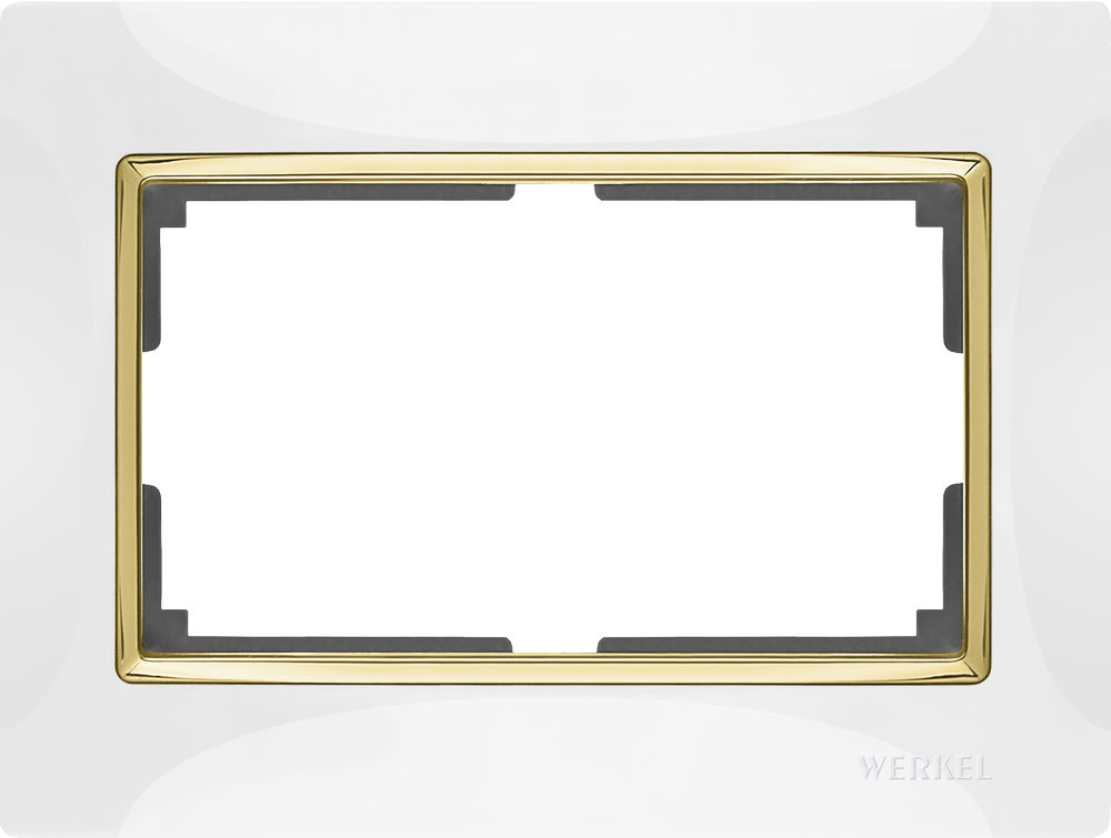 

Рамка Werkel Snabb для двойной розетки, универсальная, белый/золото, Werkel