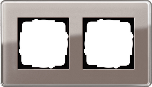 Рамка Gira Esprit Glass C на 2 поста универсальная дымчатое стекло 6534₽