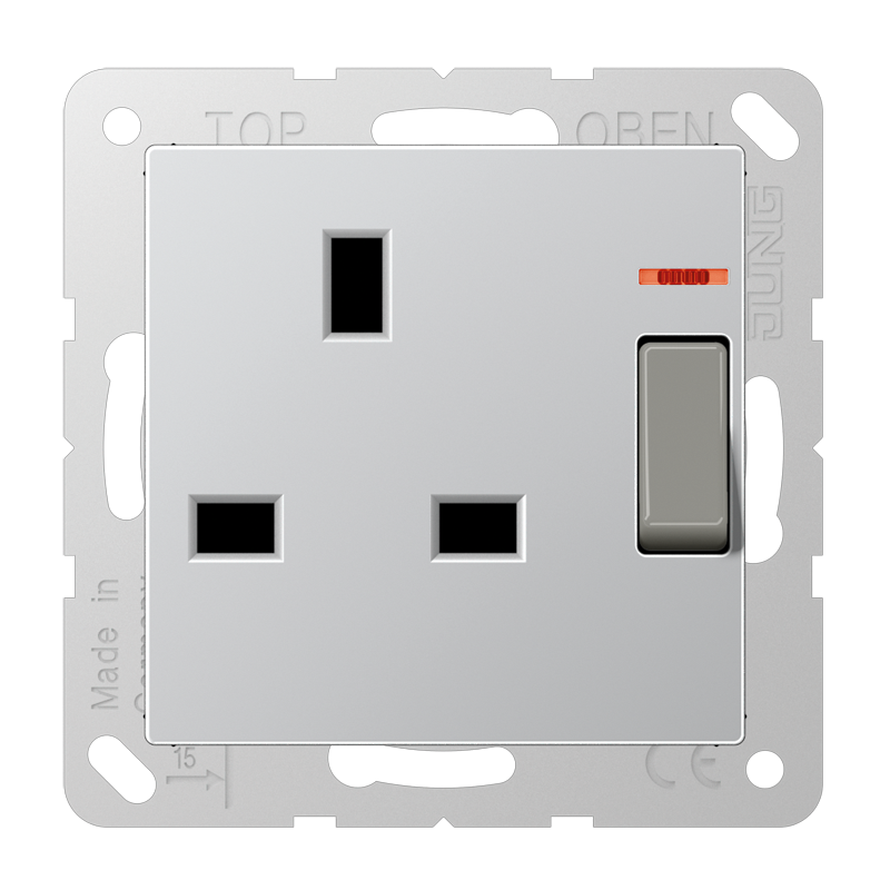 

розетка British standart, c выключателем, защита от детей A3171KOAL Jung, Алюминий, A