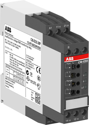 

Abb SST Однофазное реле контроля напряжения CM-ESS.1S (диапазоны измерения 3- 30В, 6-60В, 30-300В,