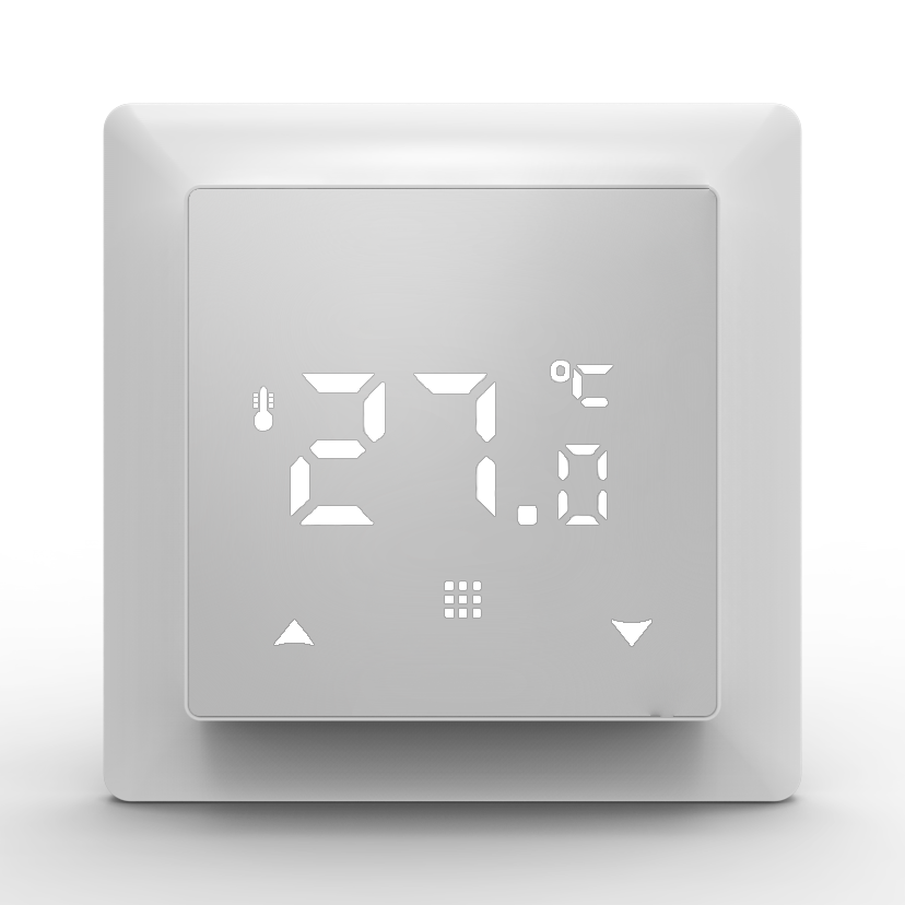 Термостат с датчиком пола с Wi-Fi программируемый через приложение16 A 5555 мм белое стекло 12190₽