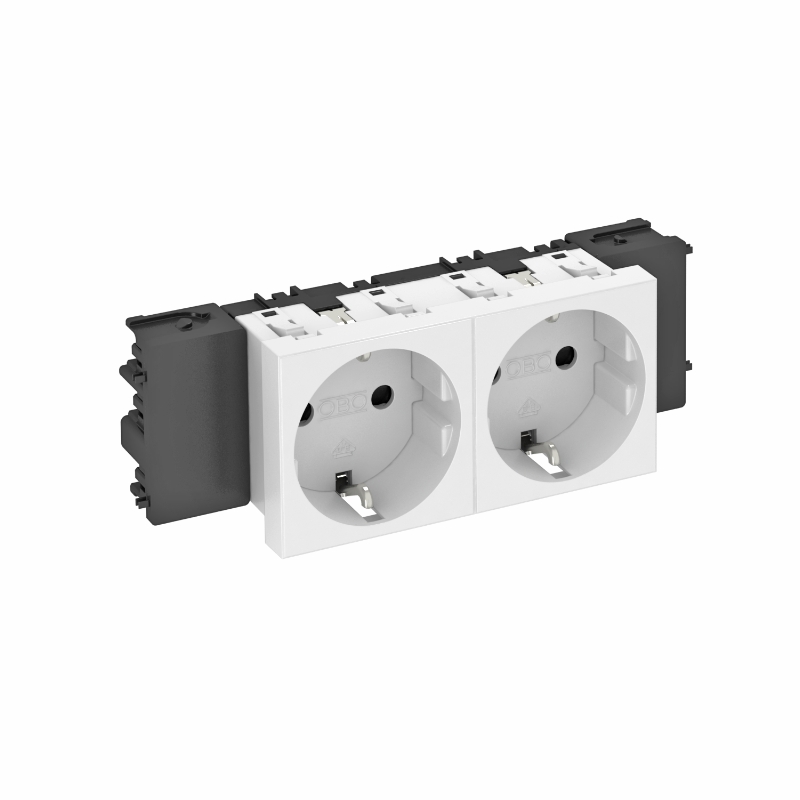 

OBO Bettermann Розетка двойная 0° Modul45connect с з/к, 250 В, 16A (оранжевый) STD-D0C ROR2