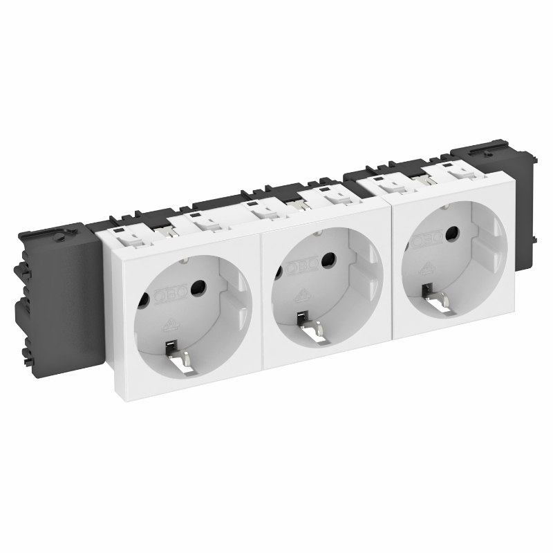 

OBO Bettermann Розетка тройная 0° Modul45connect с з/к, 250 В, 16A (зеленый) STD-D0C MZGN3