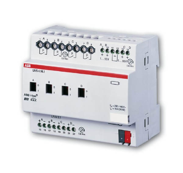 

Abb EIB LR/S 4.16.1 Светорегулятор 4-х канальный для ЭПРА 1-10B, 16A, MDRC, EIB