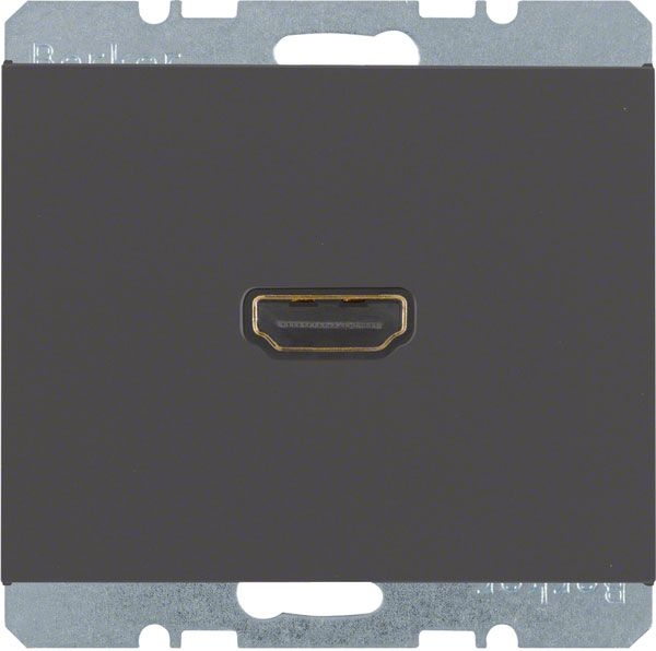 Розетка мультимедийная Audio/video HDMI одиночная Berker K.1; K.5, антрацит матовый